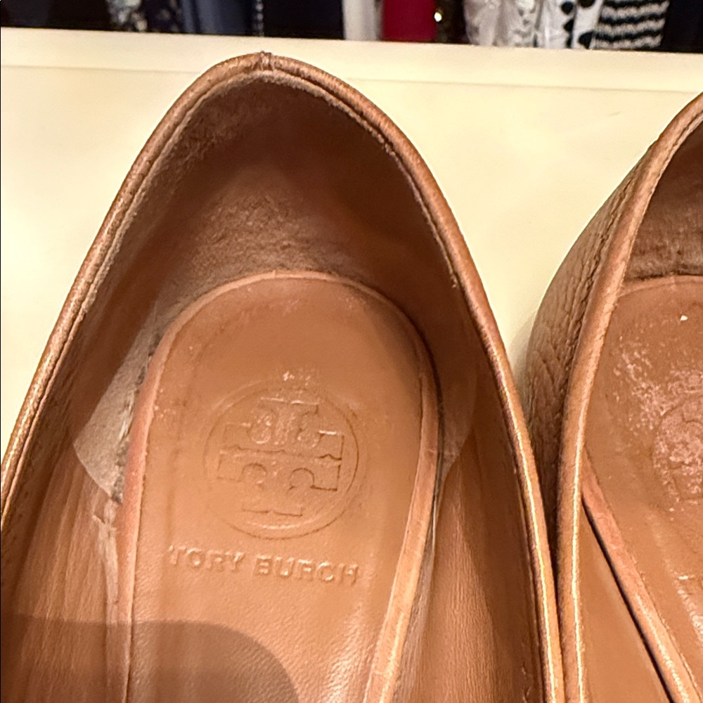 Tory Burch Brown Leather Ballet Flats - Picture 3 of 13